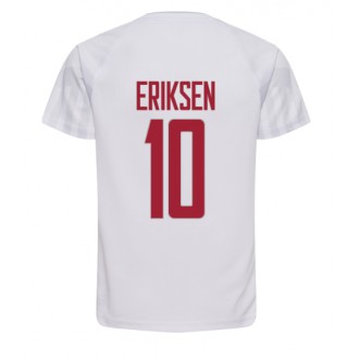 Herren Fußballbekleidung Dänemark Christian Eriksen #10 Auswärtstrikot WM 2022 Kurzarm